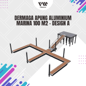 Dermaga Apung Aluminium Marina 100 m2 - Design A
