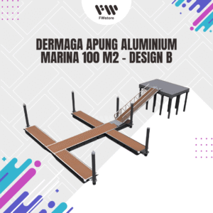 Dermaga Apung Aluminium Marina 100 m2 - Design B