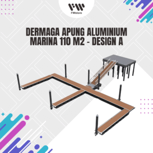Dermaga Apung Aluminium Marina 110 m2 - Design A