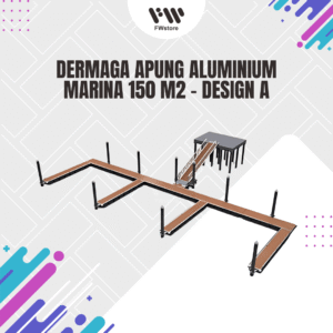 Dermaga Apung Aluminium Marina 150 m2 - Design A