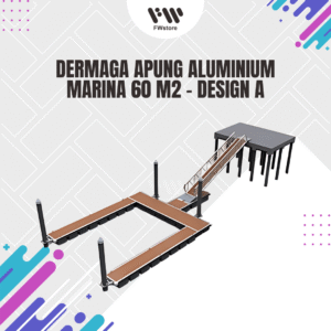 Dermaga Apung Aluminium Marina 60 m2 - Design A