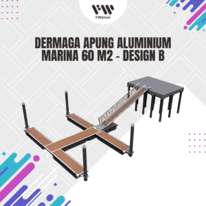 Dermaga Apung Aluminium Marina 60 m2 - Design B