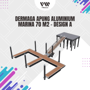 Dermaga Apung Aluminium Marina 70 m2 - Design A
