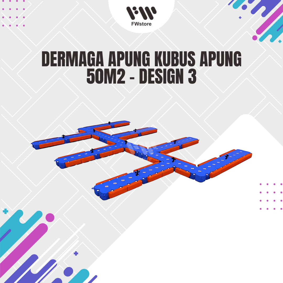 Dermaga Apung Kubus Apung 50m2 - Design 3