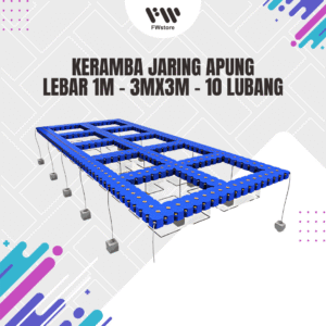 Keramba Jaring Apung - Lebar 1m - 3mx3m - 10 Lubang