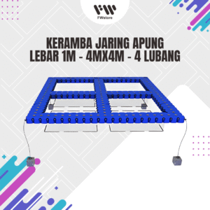 Keramba Jaring Apung - Lebar 1m - 4mx4m - 4 Lubang