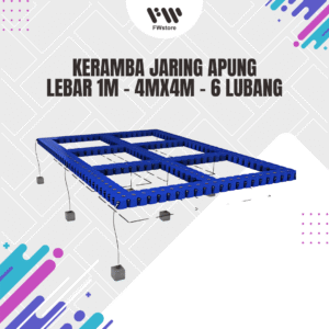 Keramba Jaring Apung - Lebar 1m - 4mx4m - 6 Lubang