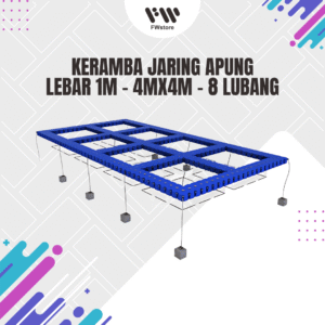 Keramba Jaring Apung - Lebar 1m - 4mx4m - 8 Lubang