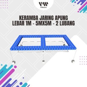 Keramba Jaring Apung - Lebar 1m - 5mx5m - 2 Lubang