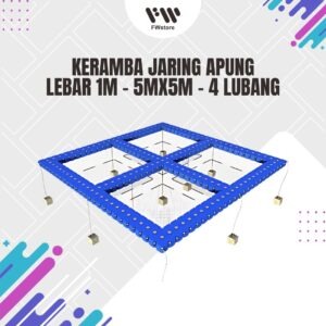 Keramba Jaring Apung - Lebar 1m - 5mx5m - 4 Lubang